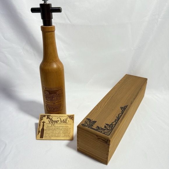 Other - Vintage 1975 Brentwood Trading Post Pepper Mill Original Wood Box MCM Vibe